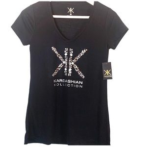 Kardashian Collection Black T-shirt Small